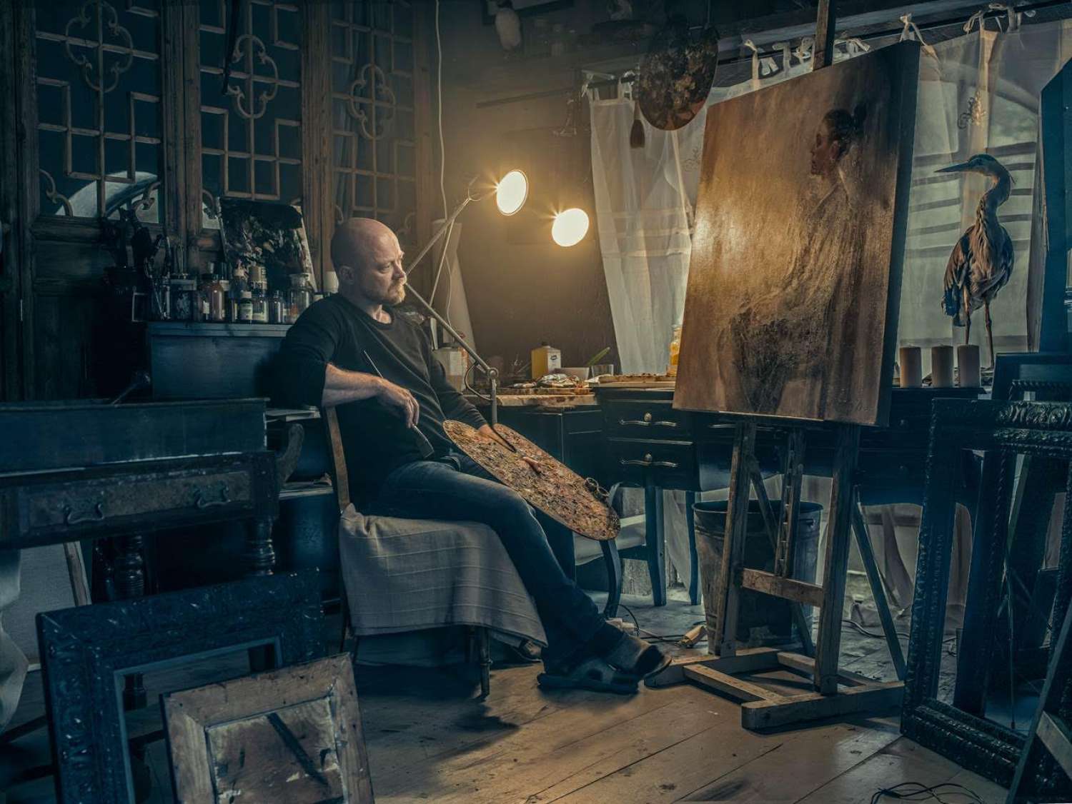Jonny Krucow Heng: In his studio, a disused power station. - Jonny Krucow Heng